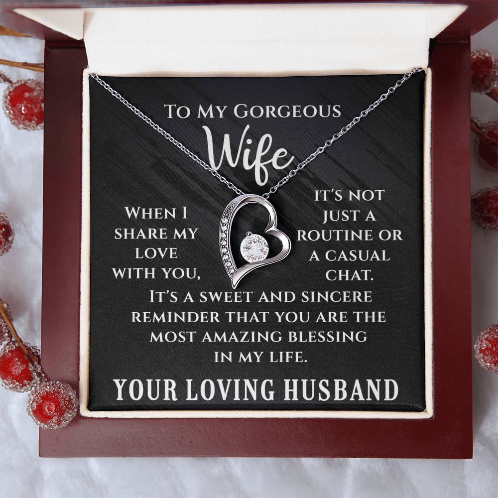 To My Gorgeous Wife - Forever Love Necklace - Amazing Blessing