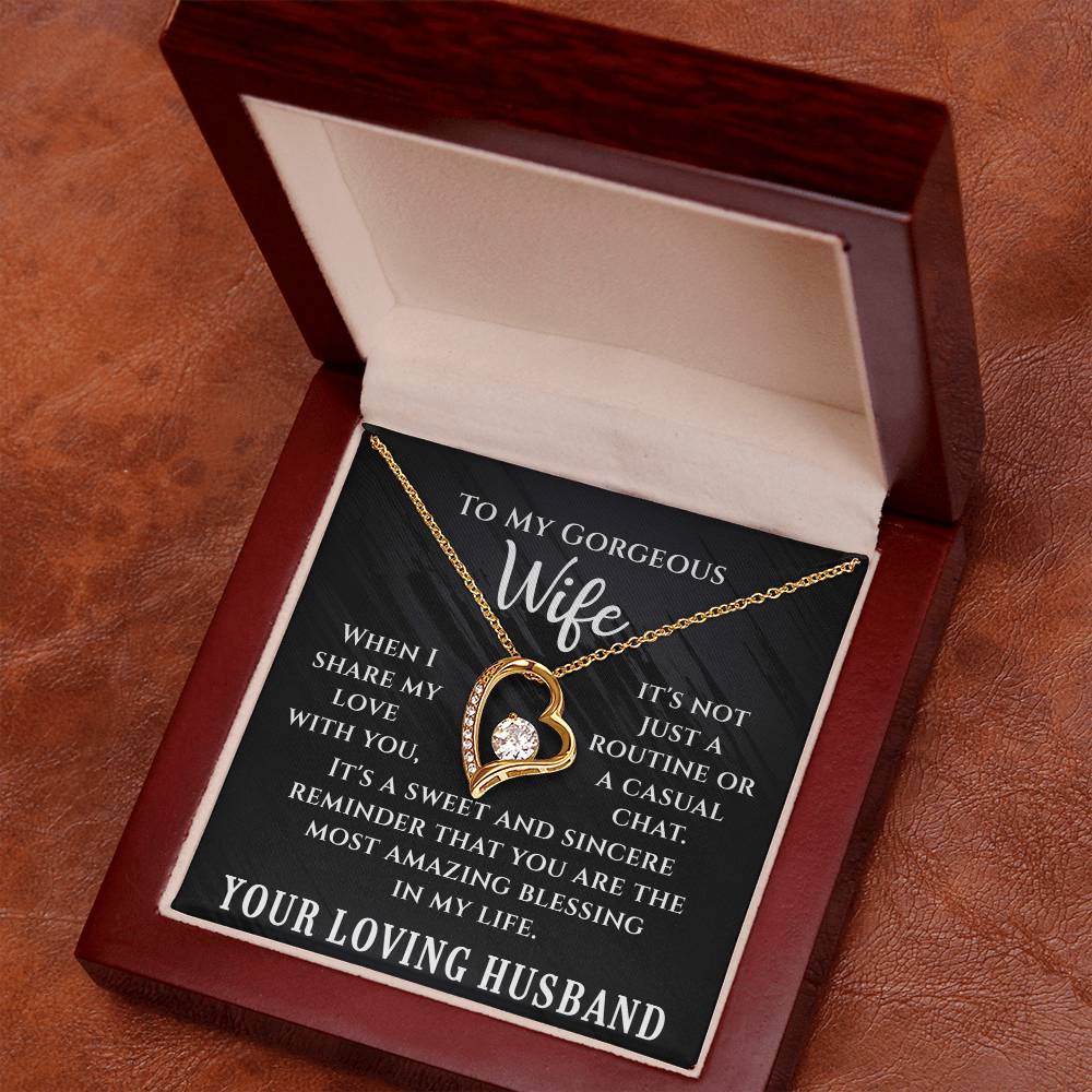 To My Gorgeous Wife - Forever Love Necklace - Amazing Blessing