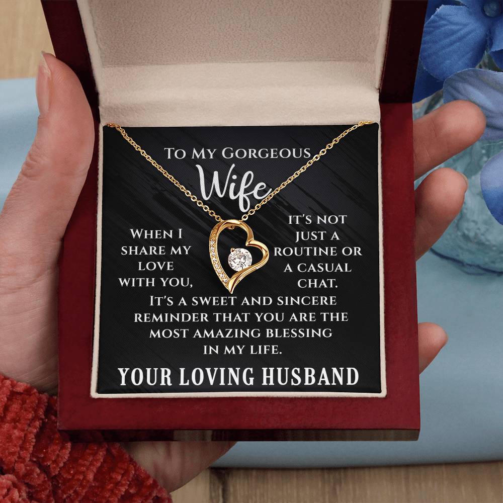 To My Gorgeous Wife - Forever Love Necklace - Amazing Blessing