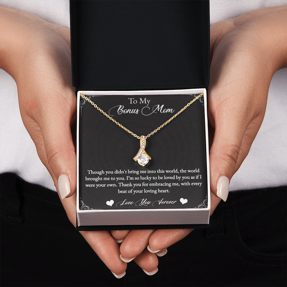To My Bonus Mom Alluring Beauty Necklace