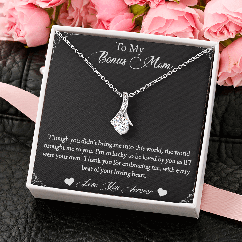To My Bonus Mom Alluring Beauty Necklace