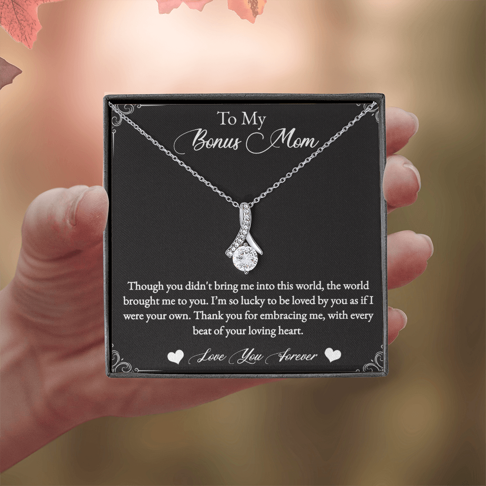 To My Bonus Mom Alluring Beauty Necklace
