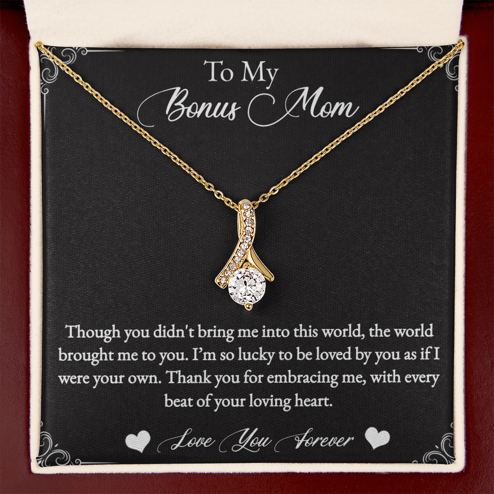 To My Bonus Mom Alluring Beauty Necklace