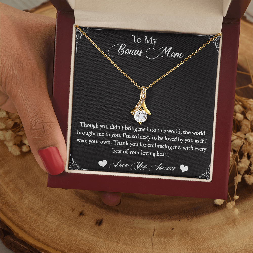 To My Bonus Mom Alluring Beauty Necklace