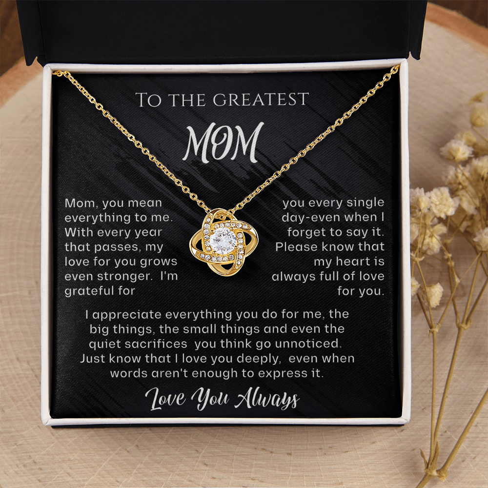 To The Greatest Mom Love Knot Necklace