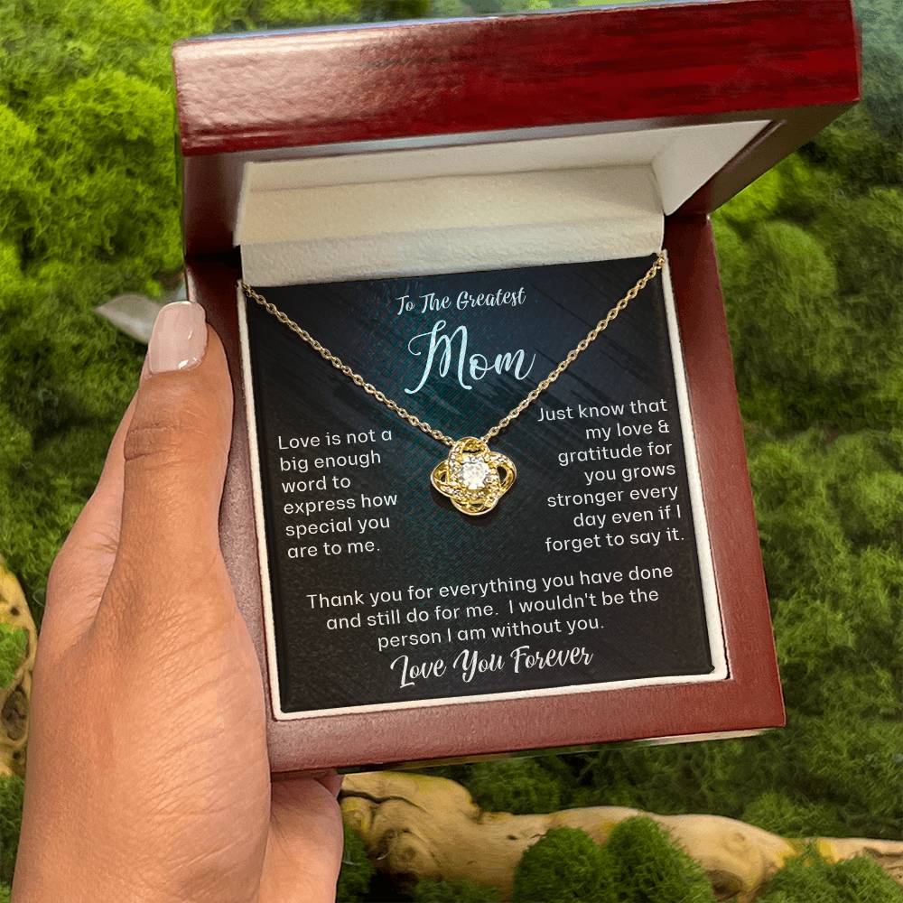 To The Greatest Mom - Love Knot Necklace - Love You Forever
