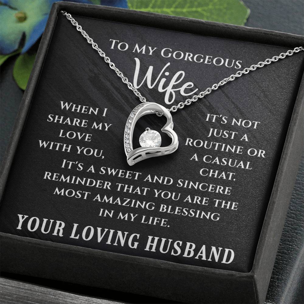 To My Gorgeous Wife - Forever Love Necklace - Amazing Blessing
