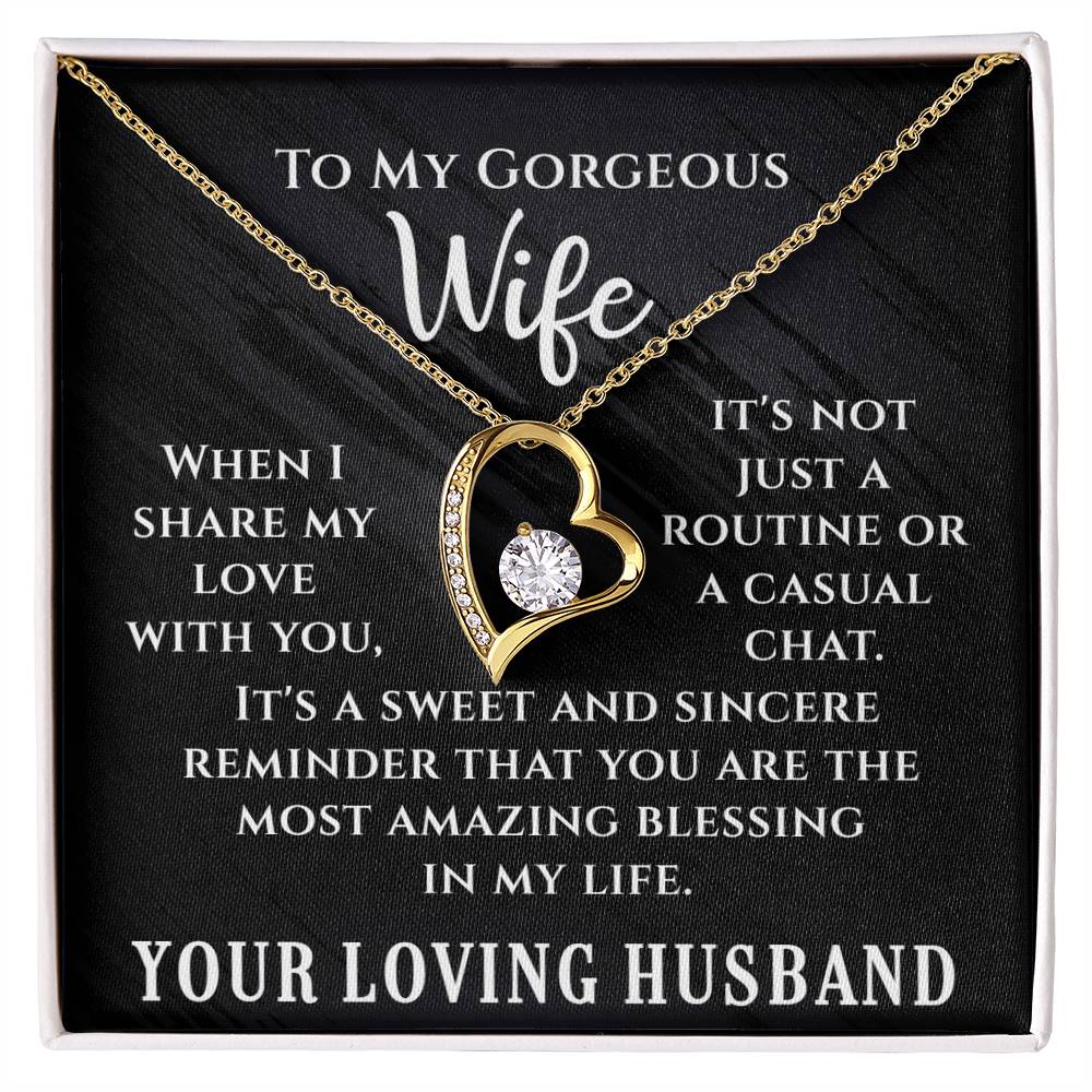 To My Gorgeous Wife - Forever Love Necklace - Amazing Blessing