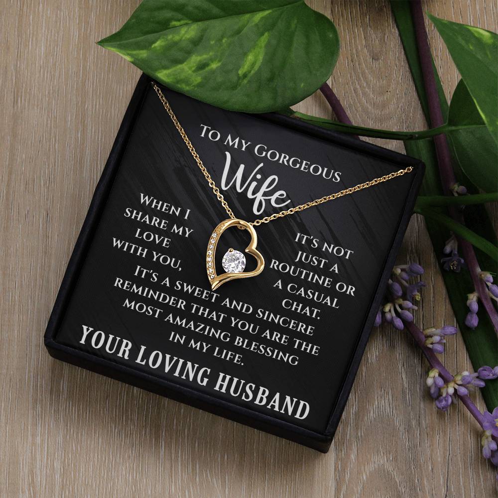 To My Gorgeous Wife - Forever Love Necklace - Amazing Blessing