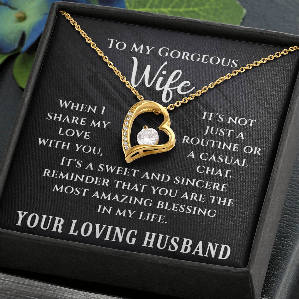 To My Gorgeous Wife - Forever Love Necklace - Amazing Blessing