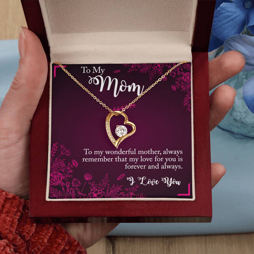 TO MY MOM - LOVE YOU FOREVER AND ALWAYS - FOREVER LOVE NECKLACE