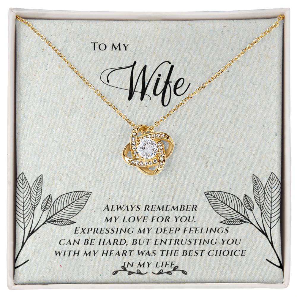 To My Wife - Love Know Necklace - Entrusting You With My Heart