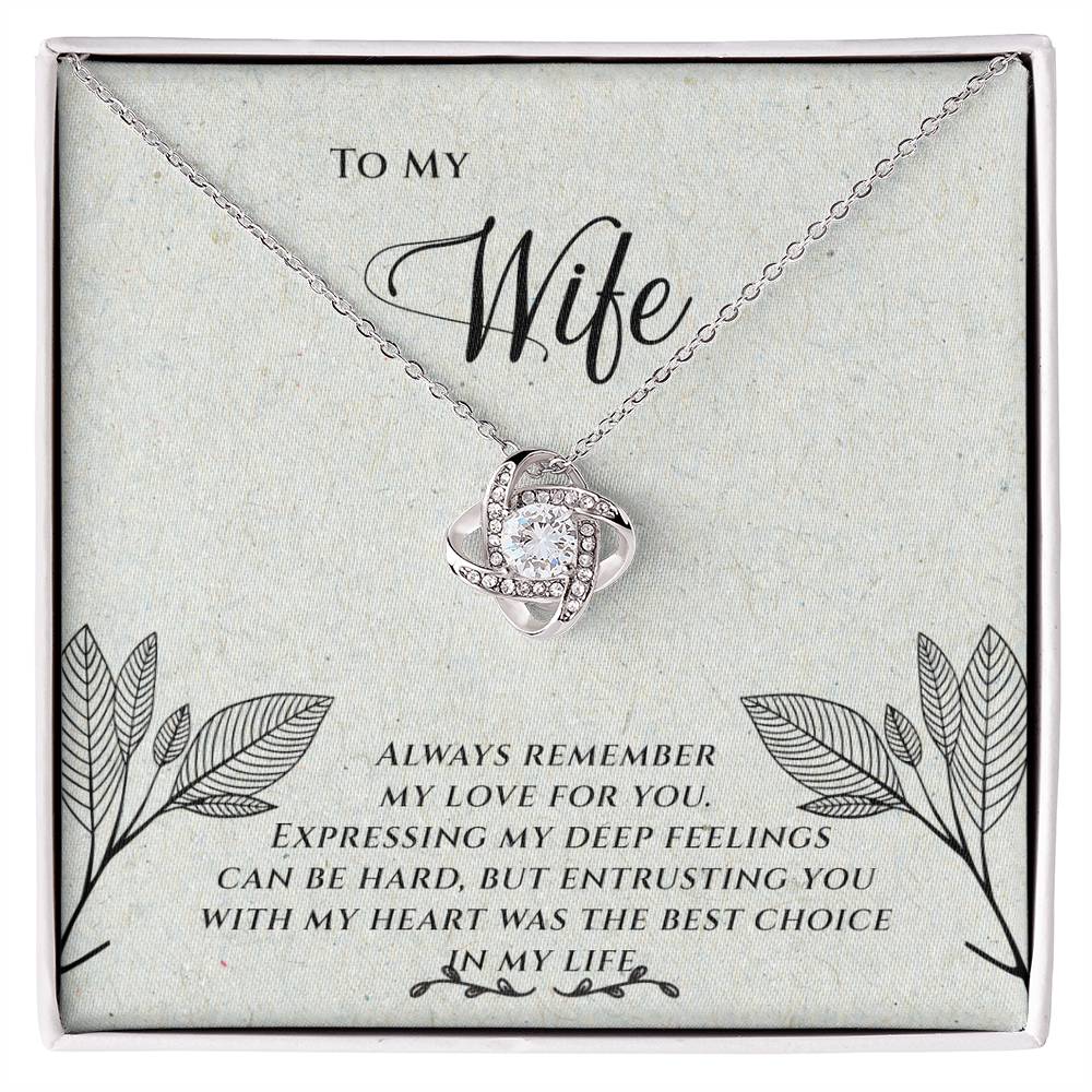 To My Wife - Love Know Necklace - Entrusting You With My Heart