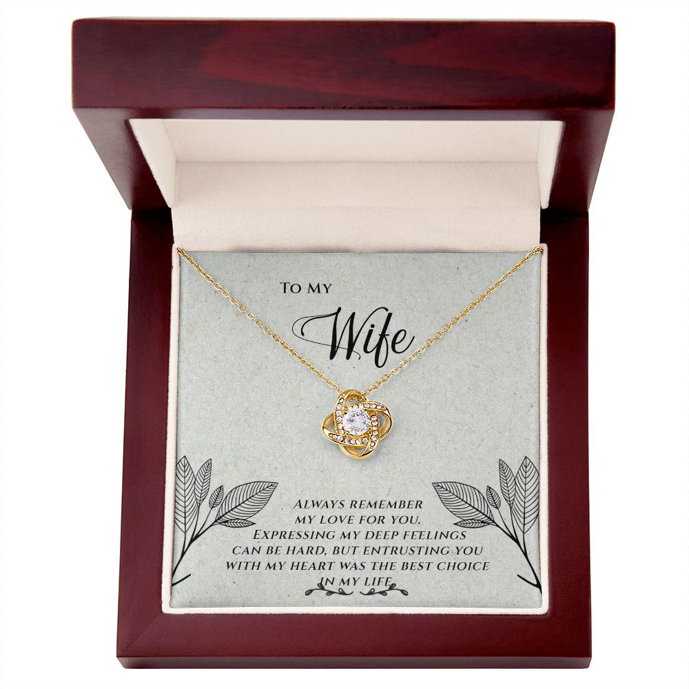 To My Wife - Love Know Necklace - Entrusting You With My Heart