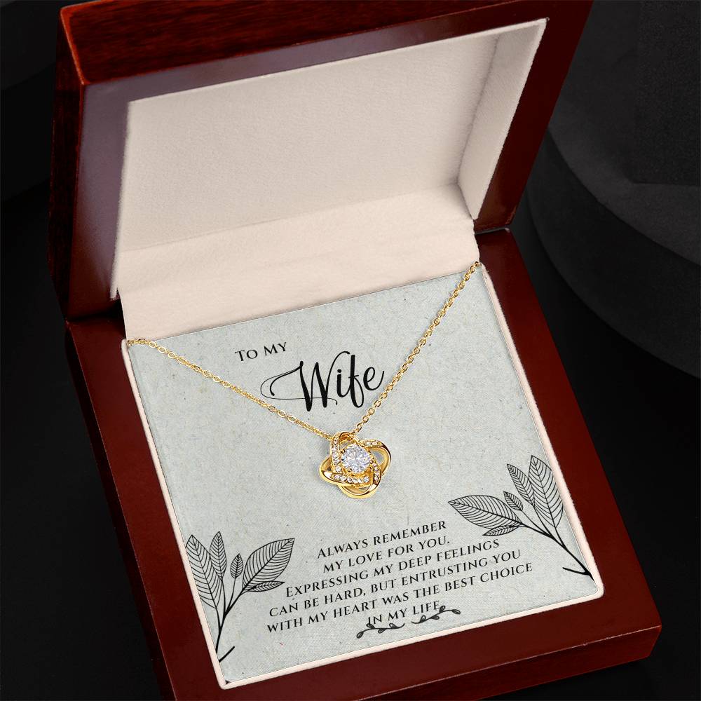 To My Wife - Love Know Necklace - Entrusting You With My Heart