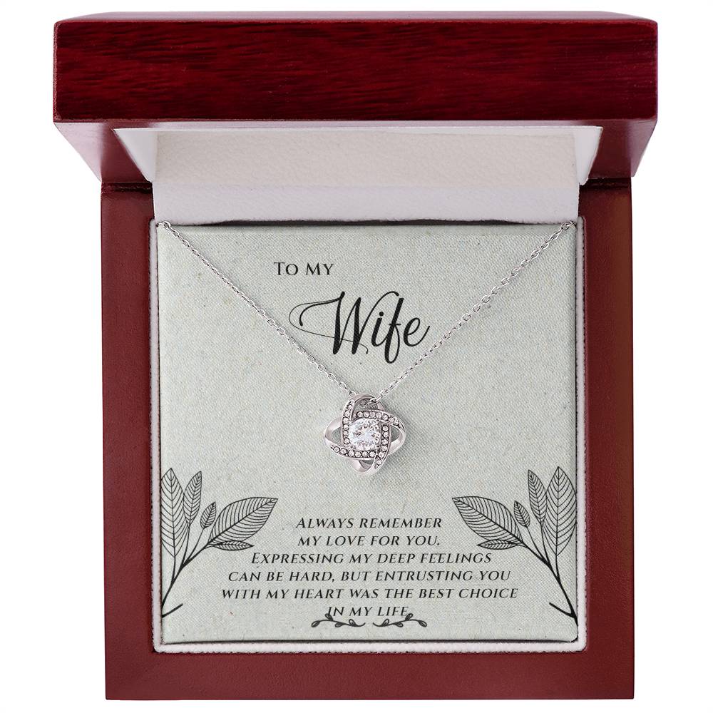 To My Wife - Love Know Necklace - Entrusting You With My Heart