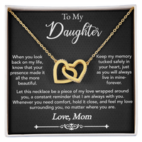 Load image into Gallery viewer, To My Daughter Love Wrapped Around Interlocking Hearts Necklace
