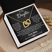 Load image into Gallery viewer, To My Daughter Love Wrapped Around Interlocking Hearts Necklace

