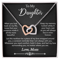 Load image into Gallery viewer, To My Daughter Love Wrapped Around Interlocking Hearts Necklace
