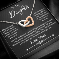 Load image into Gallery viewer, To My Daughter Love Wrapped Around Interlocking Hearts Necklace

