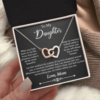 Load image into Gallery viewer, To My Daughter Love Wrapped Around Interlocking Hearts Necklace

