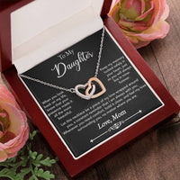 Load image into Gallery viewer, To My Daughter Love Wrapped Around Interlocking Hearts Necklace
