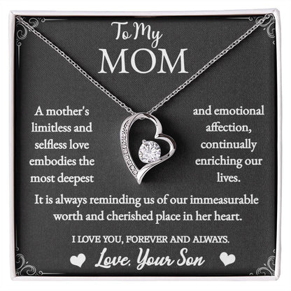 To My Mom -  Forever Love Necklace -  Love Your Son