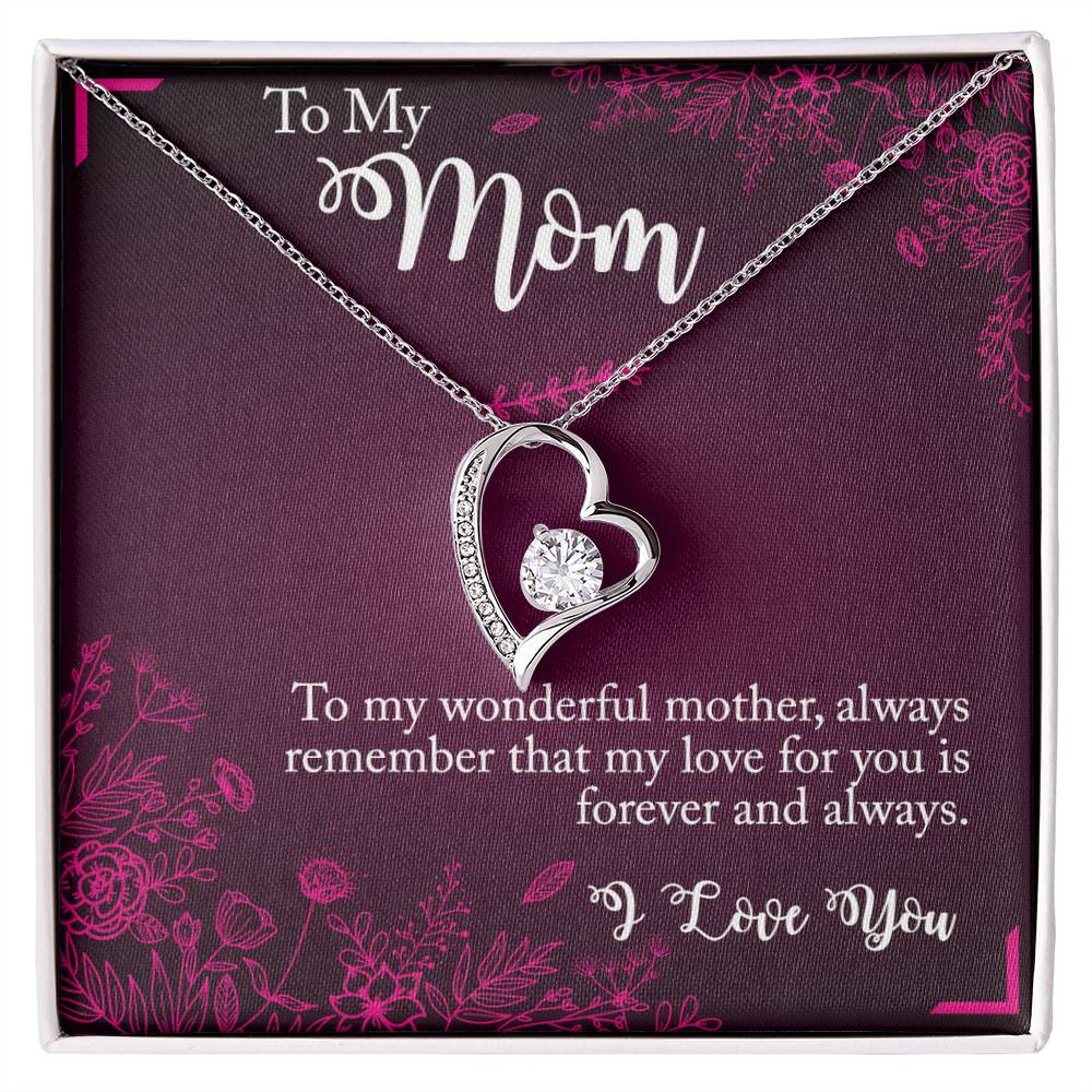 TO MY MOM - LOVE YOU FOREVER AND ALWAYS - FOREVER LOVE NECKLACE